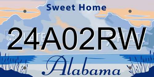 24A02RW Alabama License Plate