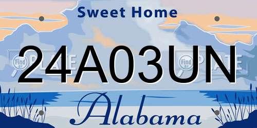24A03UN Alabama License Plate