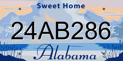 24AB286 Alabama License Plate