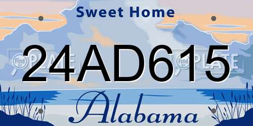 24AD615 Alabama License Plate