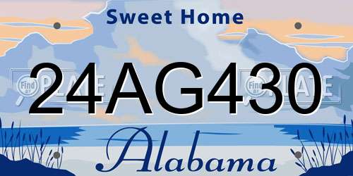 24AG430 Alabama License Plate