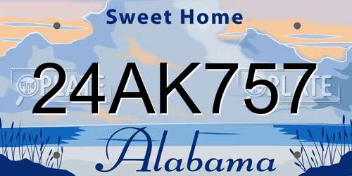 24AK757 Alabama License Plate