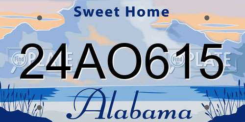 24AO615 Alabama License Plate