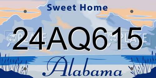 24AQ615 Alabama License Plate