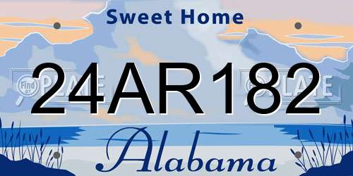 24AR182 Alabama License Plate