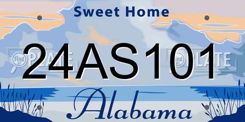 24AS101 Alabama License Plate