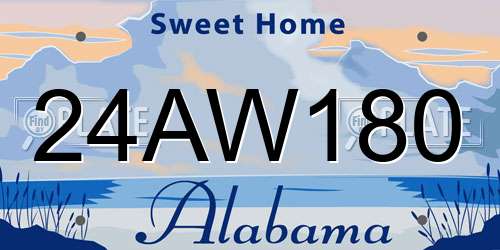 24AW180 Alabama License Plate