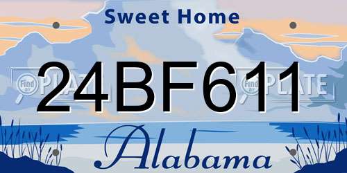 24BF611 Alabama License Plate