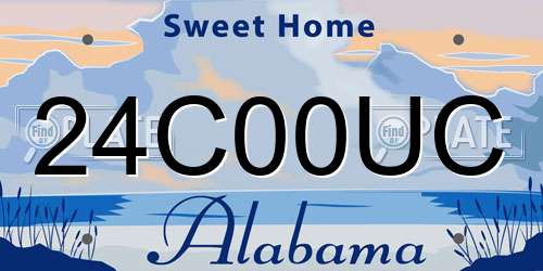 24C00UC Alabama License Plate