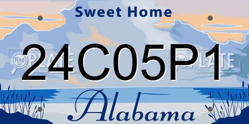 24C05P1 Alabama License Plate