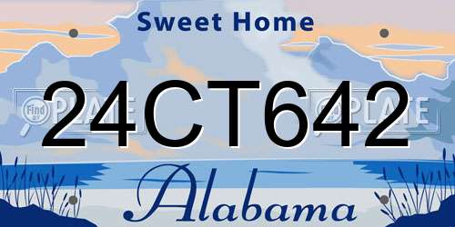 24CT642 Alabama License Plate