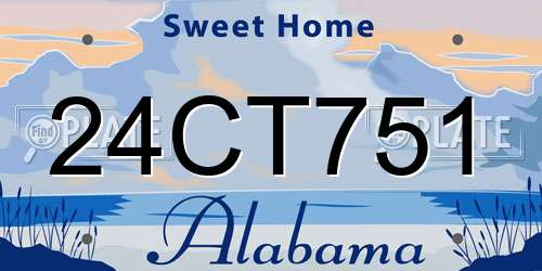 24CT751 Alabama License Plate