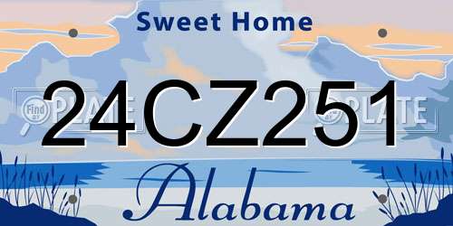 24CZ251 Alabama License Plate
