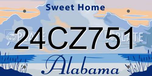 24CZ751 Alabama License Plate