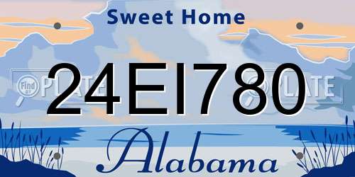 24EI780 Alabama License Plate