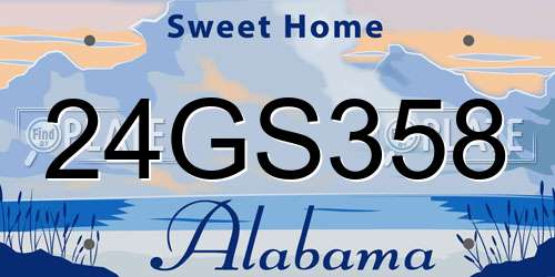 24GS358 Alabama License Plate
