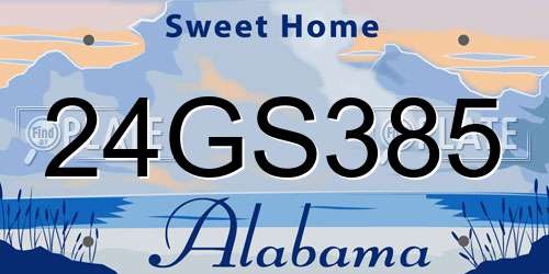 24GS385 Alabama License Plate