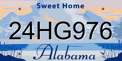 24HG976 Alabama License Plate