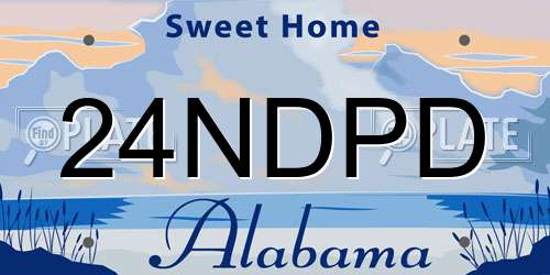24NDPD Alabama License Plate