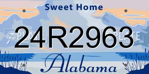 24R2963 Alabama License Plate