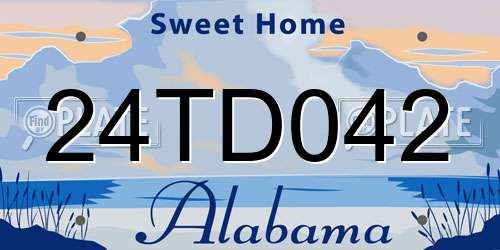 24TD042 Alabama License Plate