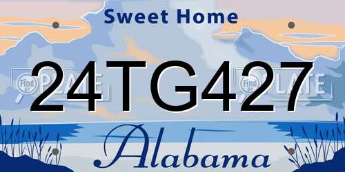 24TG427 Alabama License Plate