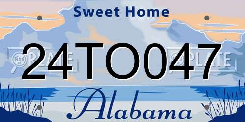 24TO047 Alabama License Plate
