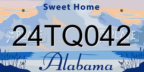 24TQ042 Alabama License Plate