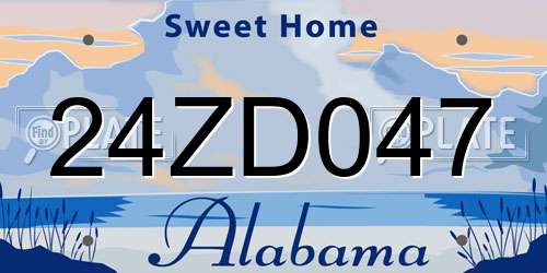 24ZD047 Alabama License Plate