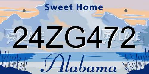 24ZG472 Alabama License Plate