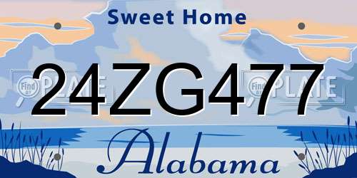 24ZG477 Alabama License Plate