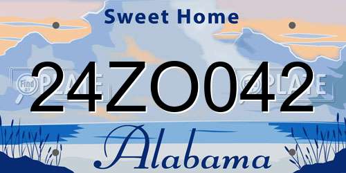 24ZO042 Alabama License Plate