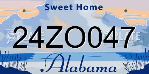24ZO047 Alabama License Plate