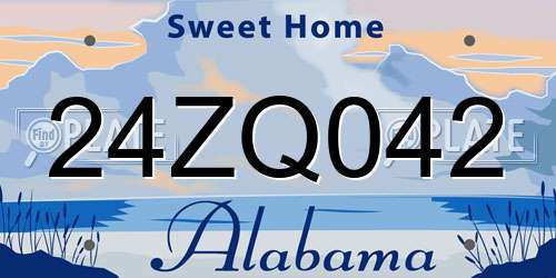 24ZQ042 Alabama License Plate