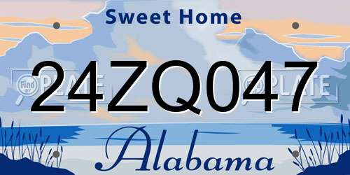 24ZQ047 Alabama License Plate