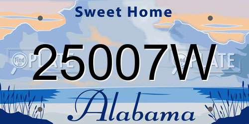 25007W Alabama License Plate