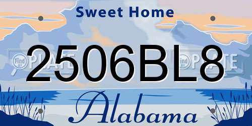 2506BL8 Alabama License Plate