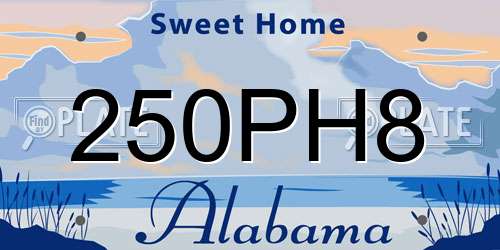 250PH8 Alabama License Plate