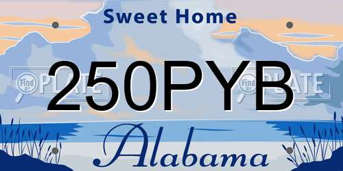 250PYB Alabama License Plate
