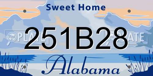 251B28 Alabama License Plate