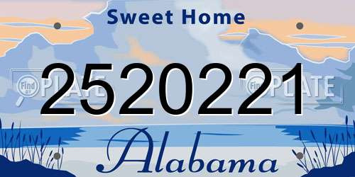 2520221 Alabama License Plate