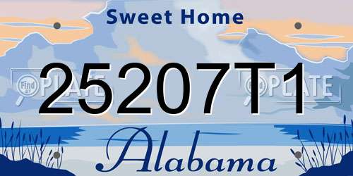 25207T1 Alabama License Plate