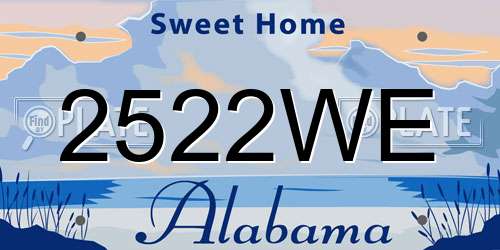 2522WE Alabama License Plate