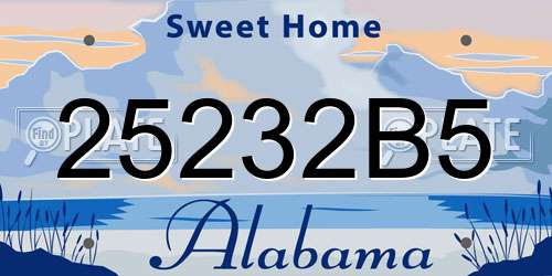 25232B5 Alabama License Plate