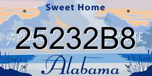25232B8 Alabama License Plate