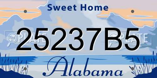 25237B5 Alabama License Plate