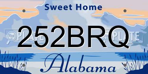 252BRQ Alabama License Plate