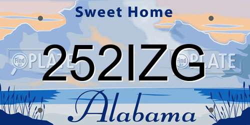 252IZG Alabama License Plate