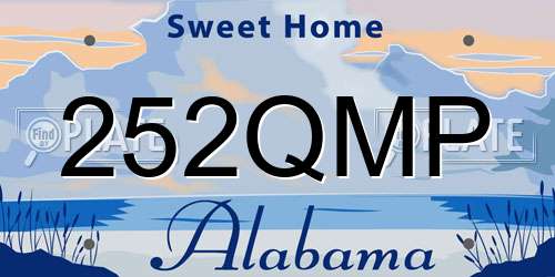 252QMP Alabama License Plate