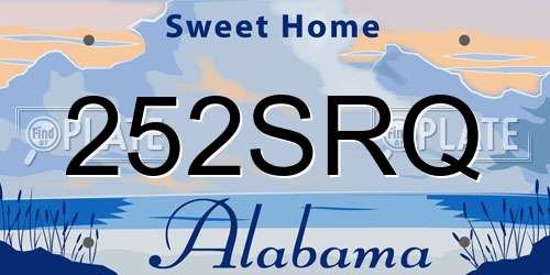 252SRQ Alabama License Plate